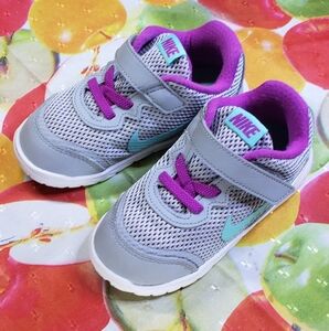 Nike Gray and Purple Sneakers with Velcro Strap
